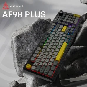Фото: Клавіатура Ajazz AF98 Plus USB/WL/BT Black/Gray/Yellow (AF98-PLUS-BGY) № 6 | KTC