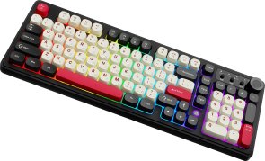 Клавіатура, Ajazz AF98 Plus ENG/UKR USB/WL/BT, Black/White/Red ( Gaming )