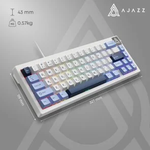 Фото: Клавіатура Ajazz AK650 Sea Salt Switches ENG/UKR USB Blue/White/Blue (AK650-SS-BWB) № 15 | KTC