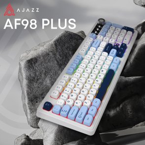 Клавіатура, Ajazz AF98 Plus ENG/UKR USB/WL/BT, Glacier Blue ( Gaming )