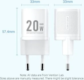 Фото: Зарядний пристрій Vention 20W PD Black (FEPB0-EU) № 12 | KTC