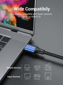 Кабель Vention HDMI/HDMI 1.5m 8K Blue Aluminum Alloy Type (ALGLG)
