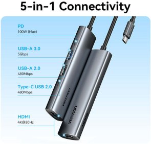 USB-хаб Vention 5in1 (TGLHB)