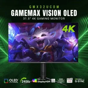 Фото: Монітор Gamemax GMX32UCDM Black - 31.5" QD-OLED / 3840×2160 / 240 Гц / AMD FreeSync, Nvidia G-Sync / HAS № 14 | KTC