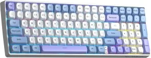Фото: Клавіатура Aula S100 Pro Red Switch WL/BT/USB White/Blue (6948391205762) № 2 | KTC