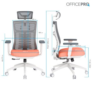 Крісло OfficePro Balance OC550-W-DG-OR White/Dark Gray/Orange