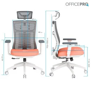 Фото: Крісло OfficePro Balance OC550-W-DG-OR White/Dark Gray/Orange № 18 | KTC