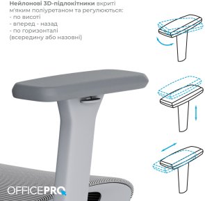 Крісло OfficePro Wave OC670 Gray (OC670-G-G-G)