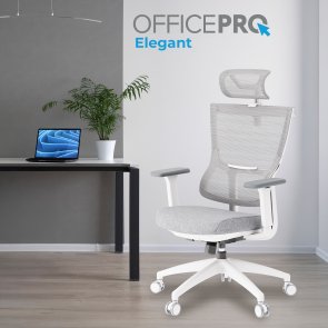 Крісло OfficePro Elegant OC600 White/Light Gray (OC600-W-LG-LG)
