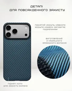 Фото: Чохол Pitaka for Apple iPhone 17 Pro Max - Ultra-Slim Twill Blue/Grey (KI1706BPM) № 3 | KTC