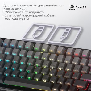 Клавіатура Ajazz AK820 Max Magnetic Switch RGB USB Gradient Black (AK820MAX-M-S-GG)