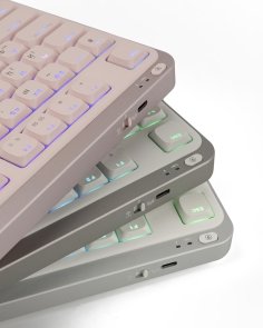 Клавіатура компактна KZZI I75 Red Switch WL/BT/USB Grey (6977534870635)