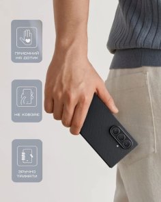 Чохол-накладка Pitaka для Samsung Fold 7 - Ultra-Slim Twill Black/Grey
