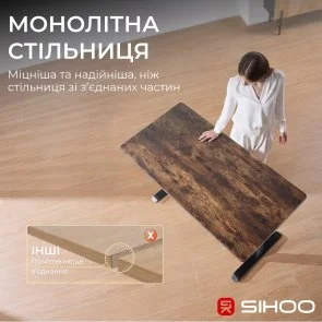 Фото: Стіл комп’ютерний SIHOO D03 Walnut/Black (D03-104/D03-108) № 13 | KTC