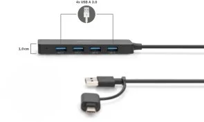 Фото: USB-хаб Digitus DA-70235 4in1 Black № 3 | KTC
