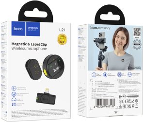 Мікрофонна система Hoco L21 Charm Wireless Microphone Lightning, Black