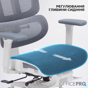 Крісло OfficePro Skyline Footrest OC750 White/Dark Gray (OC750-W-DG-DG)