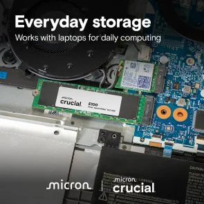 Фото: SSD-накопичувач Crucial E100 2280 PCIe 4.0 Gen4 NVMe 1TB (CT1000E100SSD8) № 3 | KTC