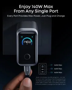 Фото: Зарядний пристрій Anker GaN Prime Charger 160W Silver (A2687341) № 3 | KTC