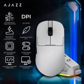 Фото: Миша Ajazz AJ159P MC WL/BT/USB White (AJ159P-MC-W) № 13 | KTC