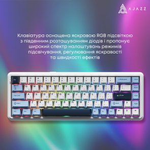 Клавіатура Ajazz AK680 Max Magnetic Switch RGB WL/BT/USB White (AK680-M-BWD-A)