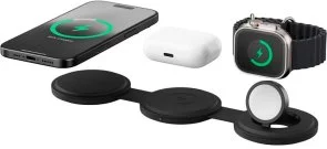 Фото: Бездротова зарядна станція Satechi OntheGo 3-in-1 Black (ST-QTG31K) № 2 | KTC