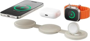 Бездротова зарядна станція Satechi OntheGo 3-in-1 Sand (ST-QTG31W)