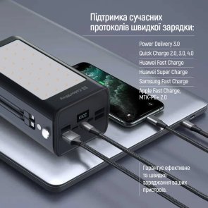 Батарея універсальна ColorWay 80000mAh LCD/Lamp 22.5W Black (CW-PB800LPA8BK-PDD)