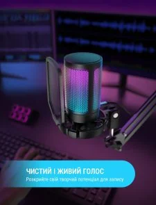 Фото: Мікрофон Fifine A6V AMPLIGAME RGB Black № 7 | KTC
