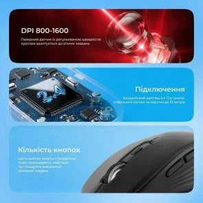 Фото: Миша Proove Click Wireless Black (WMCL00000001) № 8 | KTC