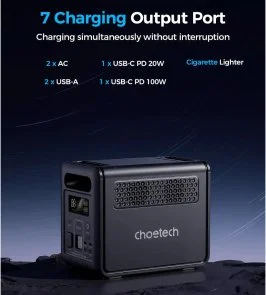 Фото: Зарядна станція Choetech BS068 1200W 1024Wh + Wi-Fi + BT № 10 | KTC