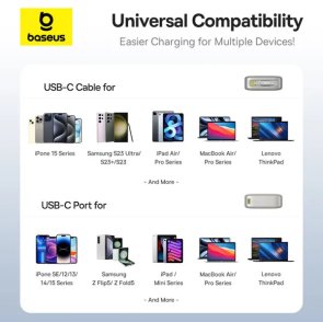 Батарея універсальна Baseus Free2Pull 20000mAh 65W with Retractable Cable Type-C Lunar Gray (P10073700843-00)