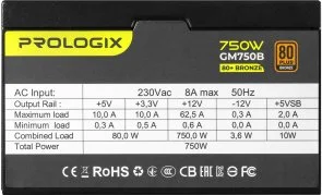 Фото: Блок живлення ProLogix 750W GM750B (GM750B 750W 80+ Bronze) № 2 | KTC