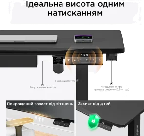 Фото: Стіл комп’ютерний Anda Seat Xtreme 140 Black (AD-D-DD1-1400-07-B) № 11 | KTC