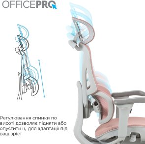 Крісло OfficePro Elite OC950GLP Gray/Light Pink