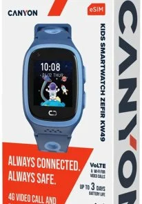 Фото: Смарт годинник Canyon Kids Zefir KW49 E-SIM 4G LTE Blue (CNE-KW49BL) № 7 | KTC