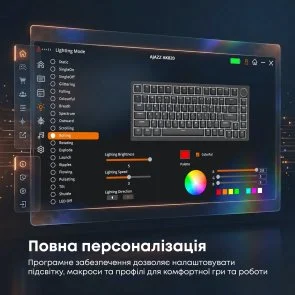 Фото: Клавіатура Ajazz AK820 Red Switch ENG/UKR USB Black (AK820-R-B) № 12 | KTC