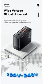 Зарядний пристрій Essager Grace 100W 4 Ports Travel Charger (ECT2CA-QYB01-Z)