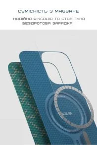 Фото: Чохол Pitaka for Apple iPhone 16 Pro - Tactile Woven Monogram Green/Gold (KI1601PTK) № 4 | KTC
