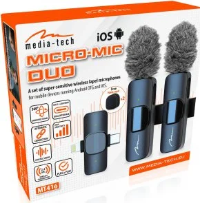 Фото: Радіосистема Media-Tech USB-C / Lightning 2-Pack Micro-Mic Duo MT416 Black № 6 | KTC