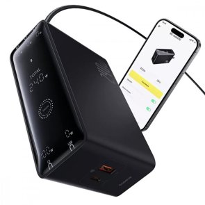 Зарядний пристрій Baseus Digital GaN3 Intelligent Desktop PD QC 240W 5A Bl with DC to DC (P10163901113-00)