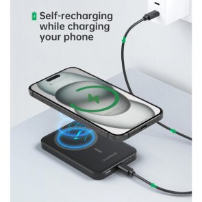 Батарея універсальна Choetech B709 Magnetic Wireless 5000mAh 20W Qi 15W Black (B709-CCBK)