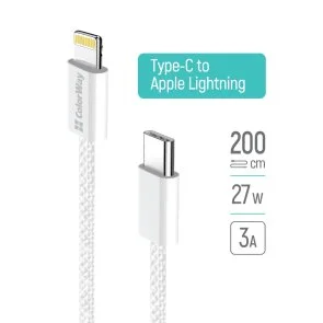Фото: Кабель ColorWay CBPDCL068 Type-C / Lightning 3A 27W 2m Grey (CW-CBPDCL068-GR) № 9 | KTC