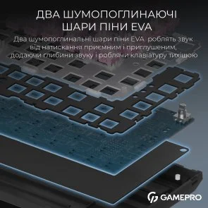 Фото: Клавіатура GamePro Asgard Valhalla QLAB Sakura Switch WL/BT/USB Black (MK160-B-QS-PRO) № 13 | KTC