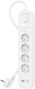 Фото: Мережевий фільтр Belkin SRB001VF2M-V2 4/2m 2xUSB White № 2 | KTC