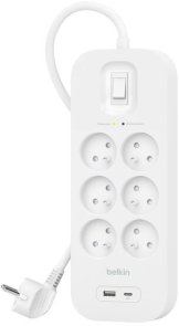 Мережевий фільтр Belkin SRB002CA2M 6/2m 2xUSB White