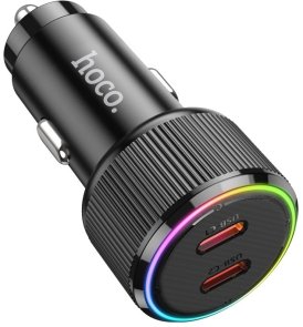 Автомобільний зарядний пристрій Hoco NZ14B Guerrero 50W Black (6942007620468)