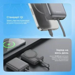 Фото: Батарея універсальна Proove Neutron 10000mAh 22.5W Qi 15W Purple (PBNE22022209) № 6 | KTC