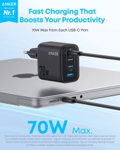 Зарядний пристрій Anker Charger 70W Black (A121CG11)