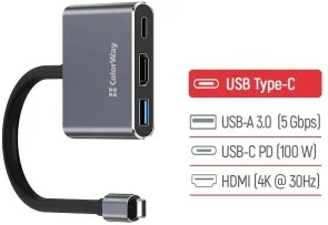 Фото: USB-хаб ColorWay 3in1 (CW-HUB08) № 4 | KTC